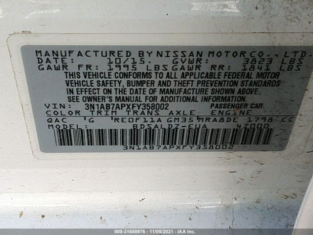 Photo 8 VIN: 3N1AB7APXFY358002 - NISSAN SENTRA 