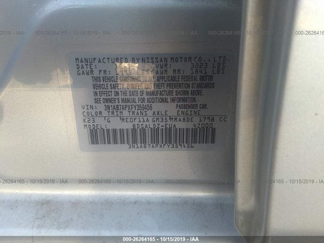 Photo 8 VIN: 3N1AB7APXFY359456 - NISSAN SENTRA 