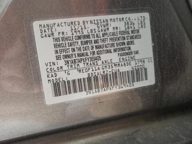 Photo 11 VIN: 3N1AB7APXFY369405 - NISSAN SENTRA S 