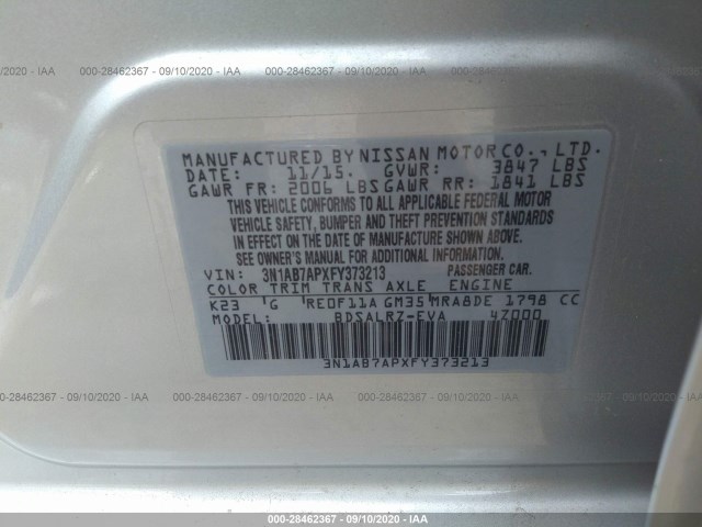 Photo 8 VIN: 3N1AB7APXFY373213 - NISSAN SENTRA 