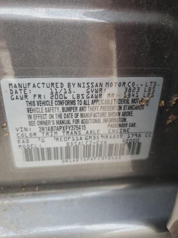 Photo 11 VIN: 3N1AB7APXFY375415 - NISSAN SENTRA S 