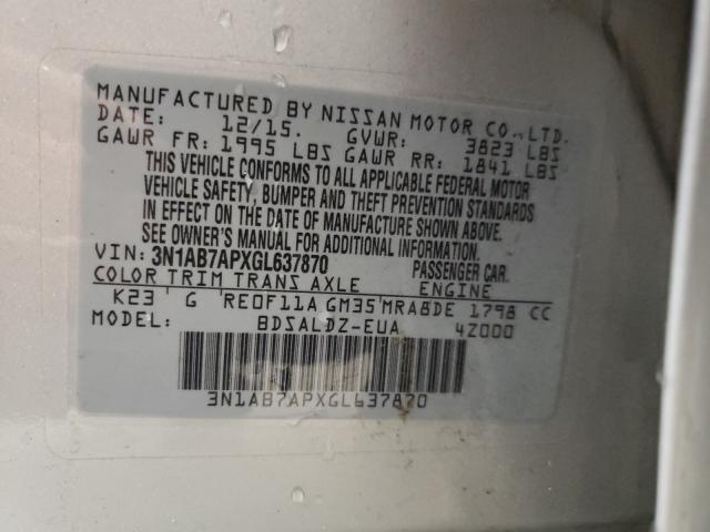 Photo 9 VIN: 3N1AB7APXGL637870 - NISSAN SENTRA S 