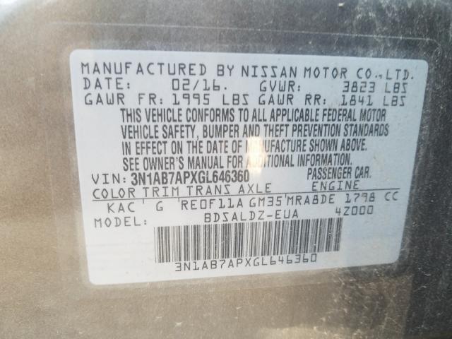 Photo 9 VIN: 3N1AB7APXGL646360 - NISSAN SENTRA S 