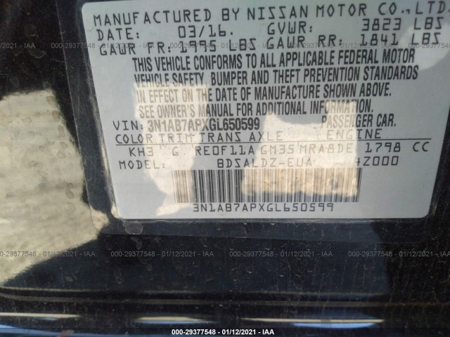 Photo 8 VIN: 3N1AB7APXGL650599 - NISSAN SENTRA 