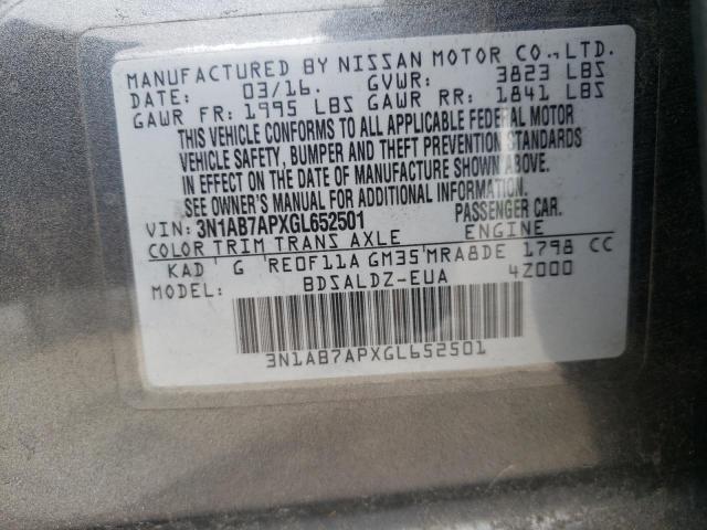 Photo 12 VIN: 3N1AB7APXGL652501 - NISSAN SENTRA 