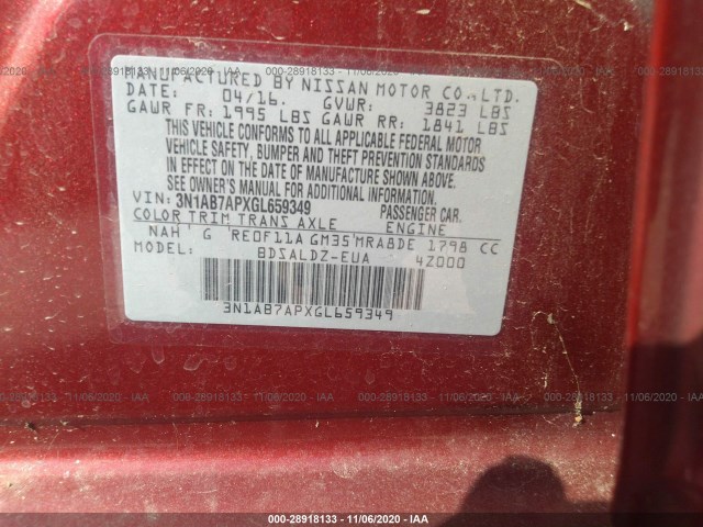 Photo 8 VIN: 3N1AB7APXGL659349 - NISSAN SENTRA 