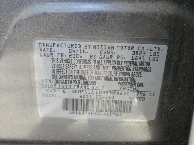 Photo 12 VIN: 3N1AB7APXGL660985 - NISSAN SENTRA S 