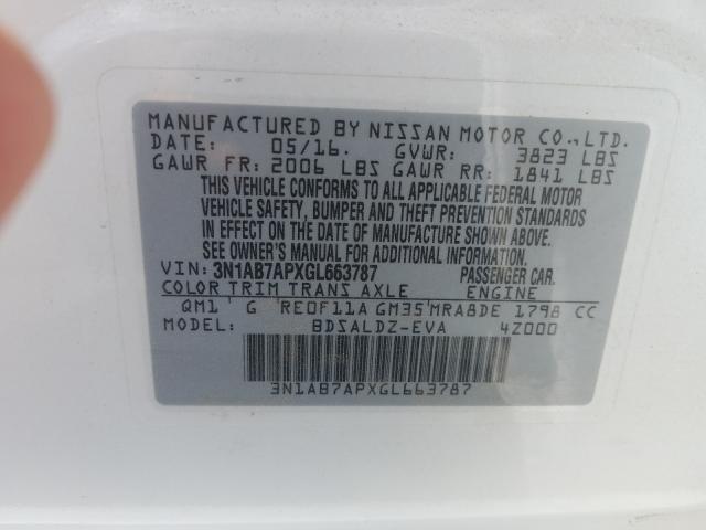 Photo 9 VIN: 3N1AB7APXGL663787 - NISSAN SENTRA S 