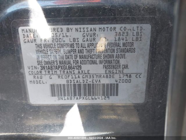 Photo 8 VIN: 3N1AB7APXGL664129 - NISSAN SENTRA 