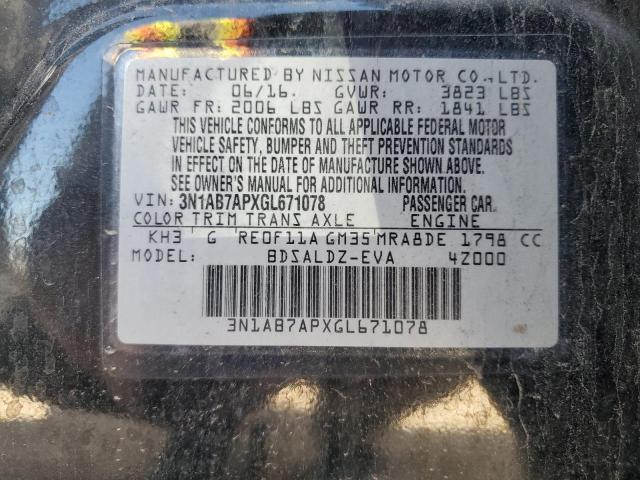 Photo 12 VIN: 3N1AB7APXGL671078 - NISSAN SENTRA 