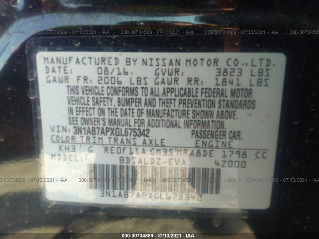 Photo 8 VIN: 3N1AB7APXGL675342 - NISSAN SENTRA 