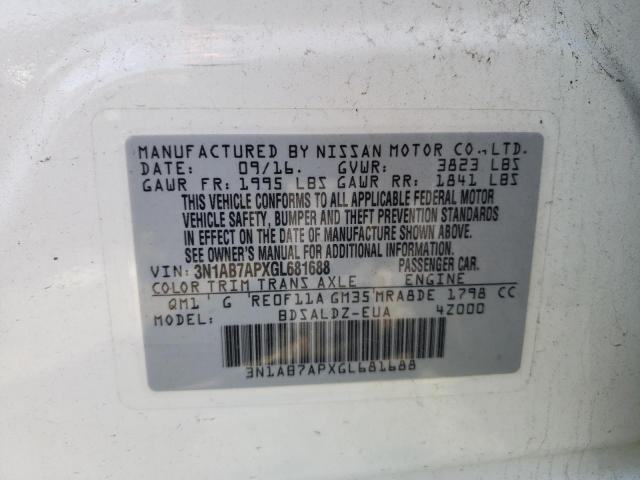 Photo 11 VIN: 3N1AB7APXGL681688 - NISSAN SENTRA 