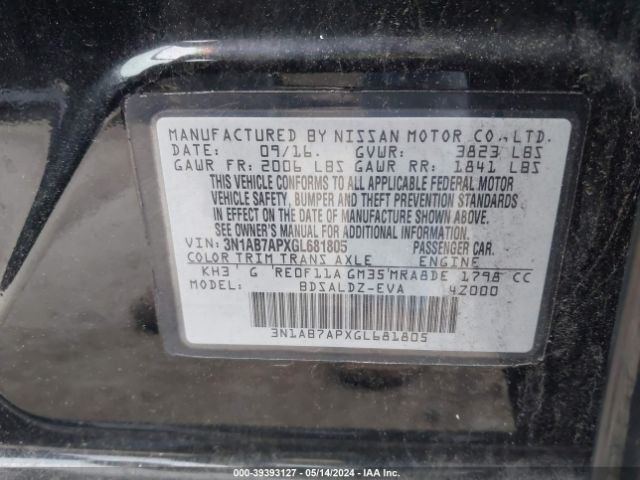 Photo 8 VIN: 3N1AB7APXGL681805 - NISSAN SENTRA 