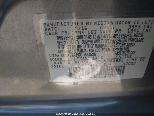 Photo 8 VIN: 3N1AB7APXGL684526 - NISSAN SENTRA 