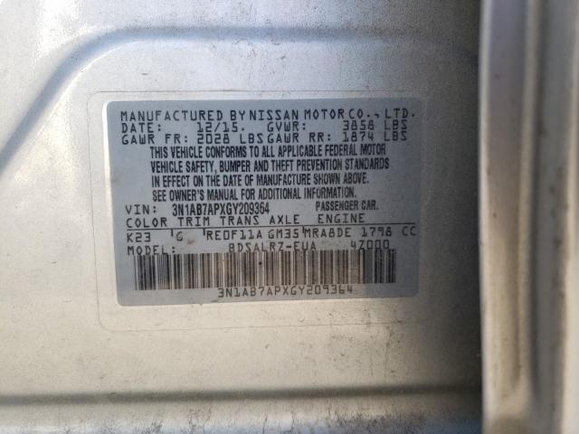 Photo 9 VIN: 3N1AB7APXGY209364 - NISSAN SENTRA S 