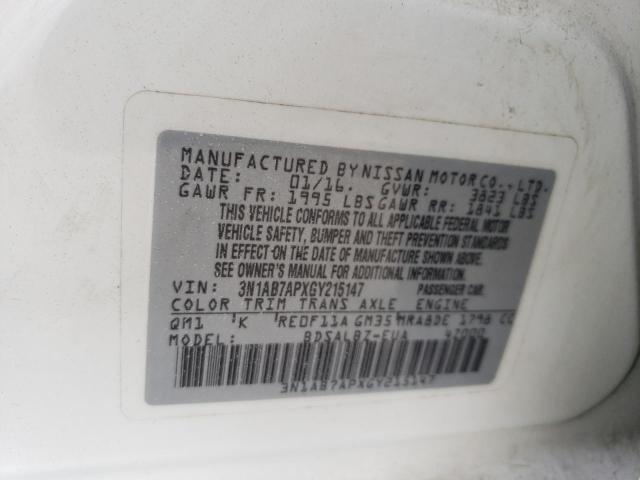 Photo 11 VIN: 3N1AB7APXGY215147 - NISSAN SENTRA S 