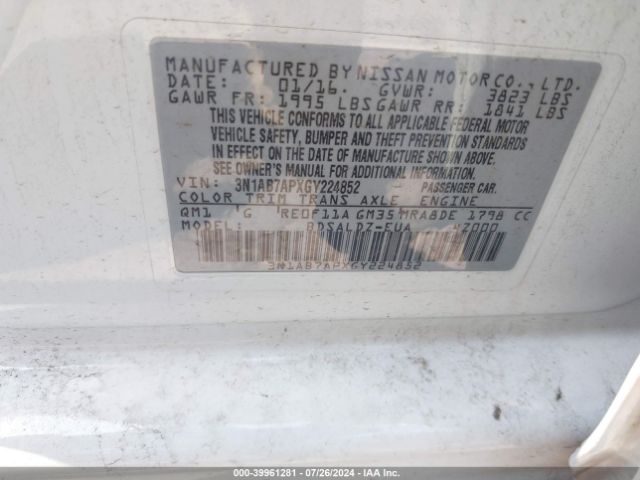 Photo 8 VIN: 3N1AB7APXGY224852 - NISSAN SENTRA 