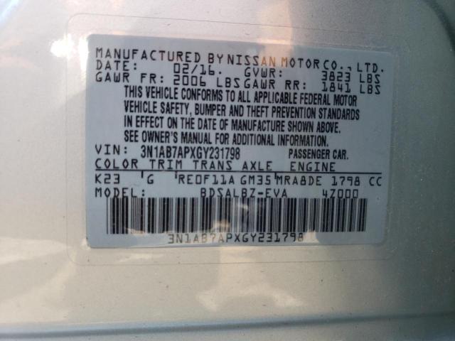 Photo 11 VIN: 3N1AB7APXGY231798 - NISSAN SENTRA S 