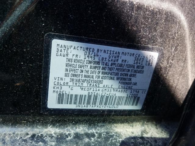 Photo 9 VIN: 3N1AB7APXGY246060 - NISSAN SENTRA S 