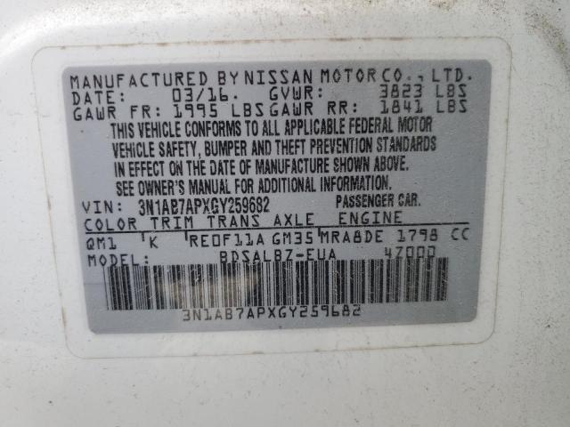 Photo 11 VIN: 3N1AB7APXGY259682 - NISSAN SENTRA 