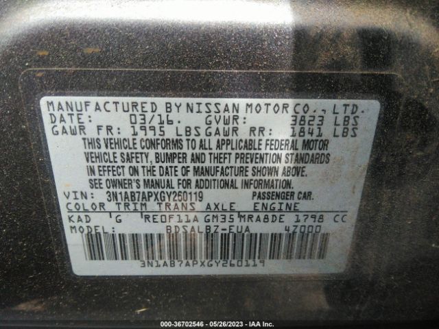 Photo 8 VIN: 3N1AB7APXGY260119 - NISSAN SENTRA 