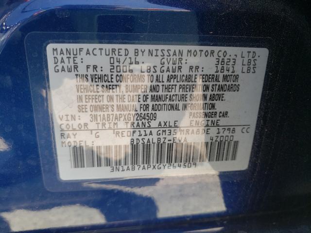 Photo 9 VIN: 3N1AB7APXGY264509 - NISSAN SENTRA S 