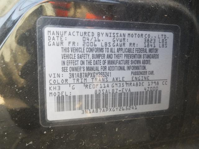 Photo 9 VIN: 3N1AB7APXGY265241 - NISSAN SENTRA S 