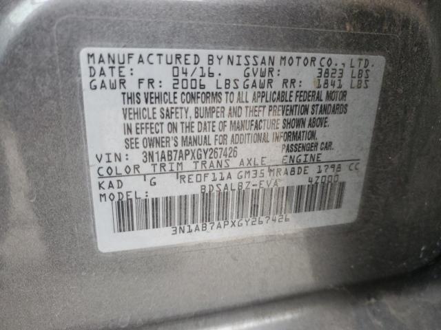 Photo 12 VIN: 3N1AB7APXGY267426 - NISSAN SENTRA 