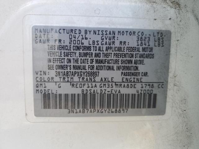 Photo 11 VIN: 3N1AB7APXGY268897 - NISSAN SENTRA S 