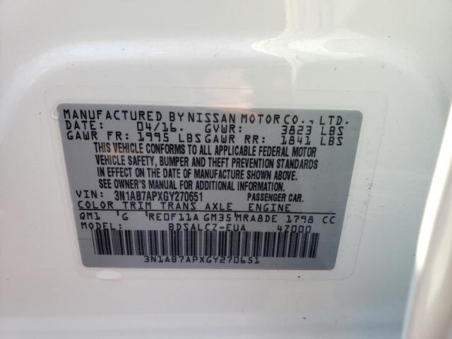 Photo 9 VIN: 3N1AB7APXGY270651 - NISSAN SENTRA S 