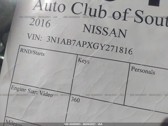 Photo 8 VIN: 3N1AB7APXGY271816 - NISSAN SENTRA 