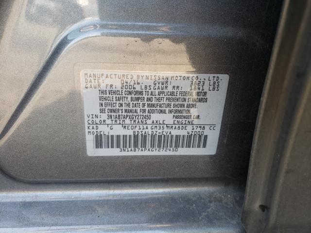 Photo 9 VIN: 3N1AB7APXGY272450 - NISSAN SENTRA S 