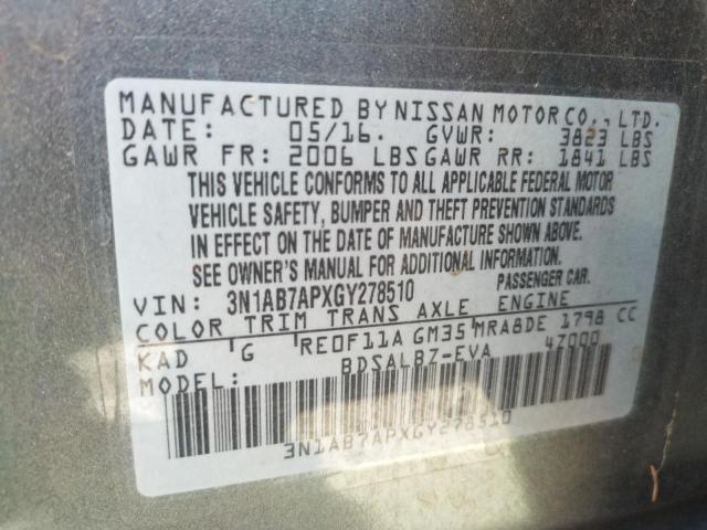 Photo 11 VIN: 3N1AB7APXGY278510 - NISSAN SENTRA 