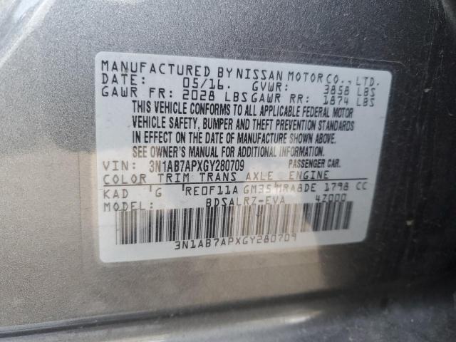 Photo 12 VIN: 3N1AB7APXGY280709 - NISSAN SENTRA 