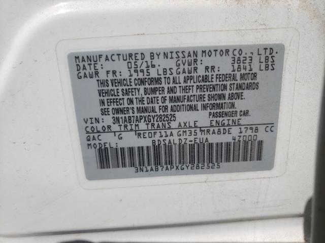 Photo 9 VIN: 3N1AB7APXGY282525 - NISSAN SENTRA S 