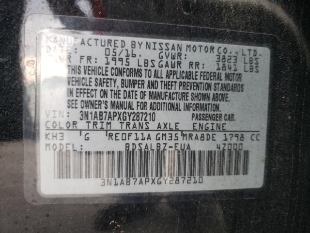 Photo 9 VIN: 3N1AB7APXGY287210 - NISSAN SENTRA S 