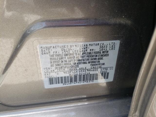 Photo 9 VIN: 3N1AB7APXGY298370 - NISSAN SENTRA S 