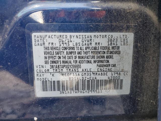 Photo 11 VIN: 3N1AB7APXGY299955 - NISSAN SENTRA S 