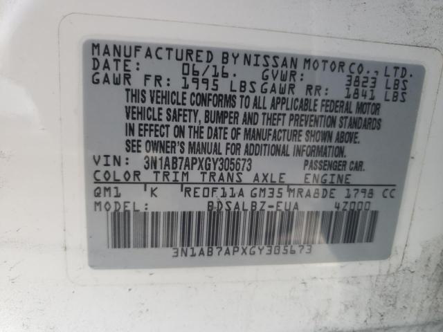 Photo 11 VIN: 3N1AB7APXGY305673 - NISSAN SENTRA S 