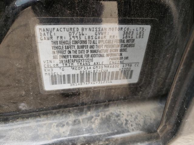 Photo 9 VIN: 3N1AB7APXGY312316 - NISSAN SENTRA S 