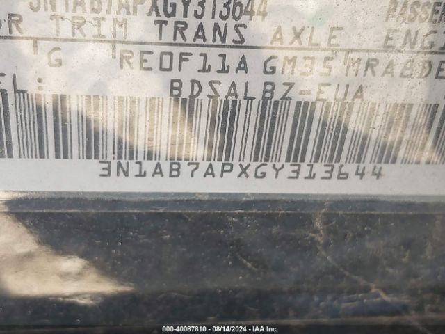 Photo 8 VIN: 3N1AB7APXGY313644 - NISSAN SENTRA 