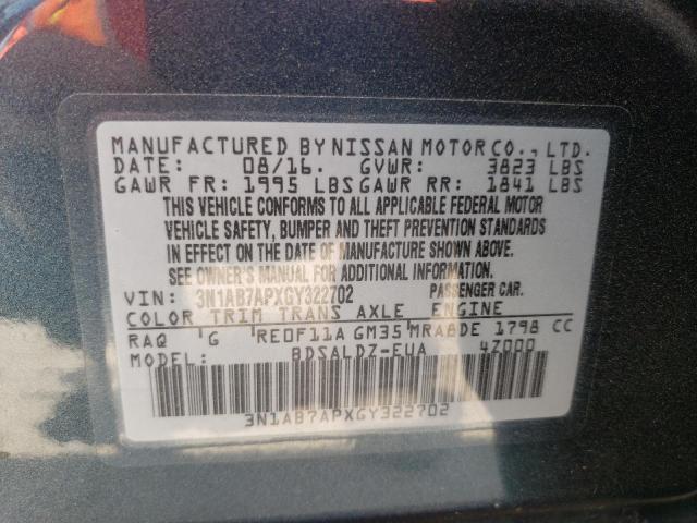 Photo 11 VIN: 3N1AB7APXGY322702 - NISSAN SENTRA S 