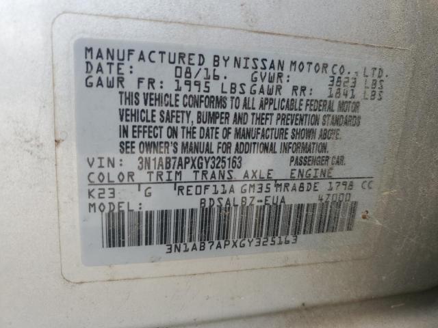 Photo 11 VIN: 3N1AB7APXGY325163 - NISSAN SENTRA 