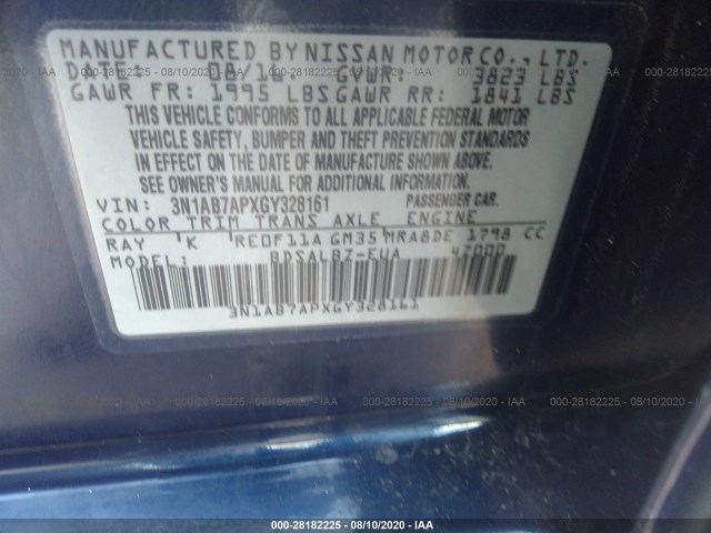 Photo 8 VIN: 3N1AB7APXGY328161 - NISSAN SENTRA 