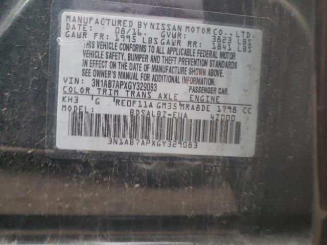 Photo 11 VIN: 3N1AB7APXGY329083 - NISSAN SENTRA S 