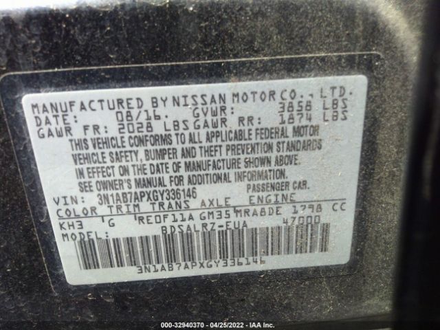 Photo 8 VIN: 3N1AB7APXGY336146 - NISSAN SENTRA 