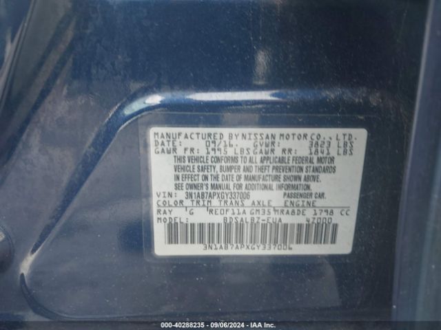 Photo 8 VIN: 3N1AB7APXGY337006 - NISSAN SENTRA 