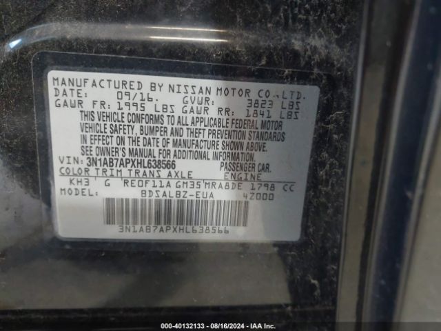 Photo 8 VIN: 3N1AB7APXHL638566 - NISSAN SENTRA 