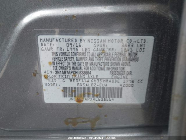 Photo 8 VIN: 3N1AB7APXHL638664 - NISSAN SENTRA 