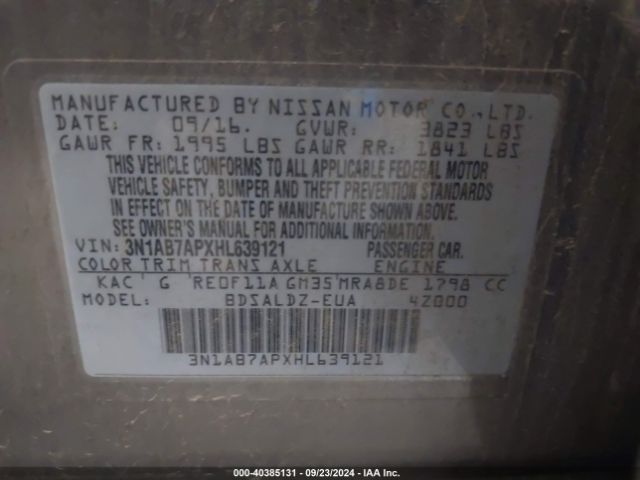 Photo 8 VIN: 3N1AB7APXHL639121 - NISSAN SENTRA 